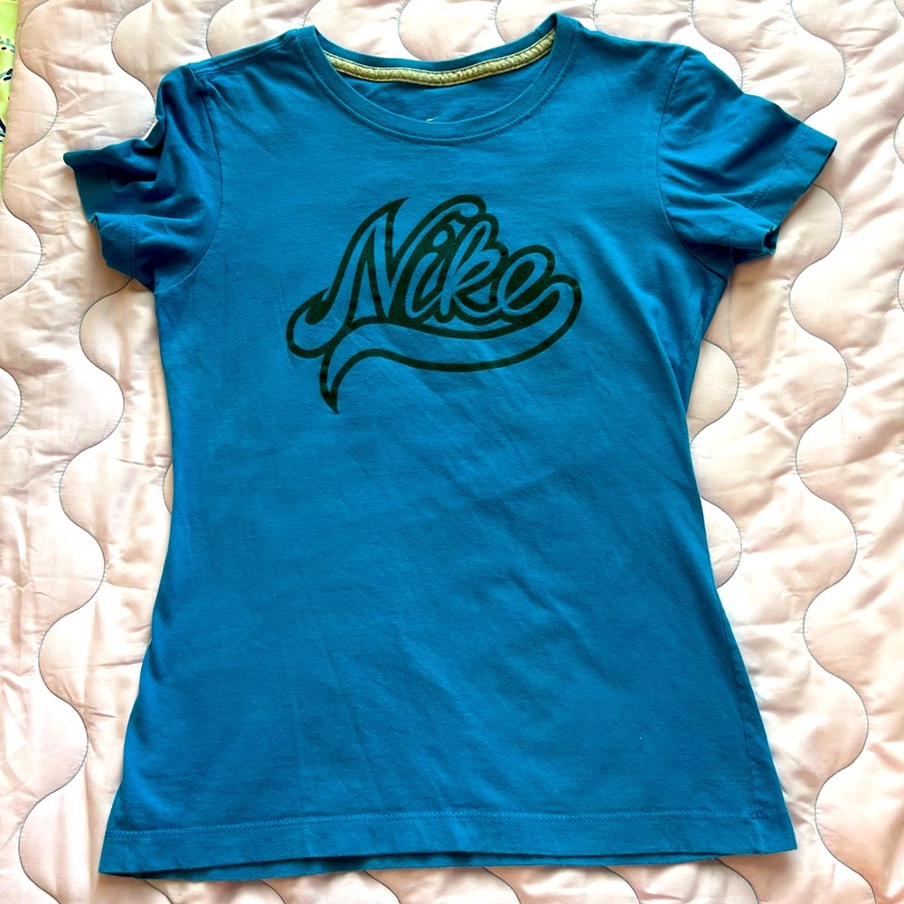 Nike Logo Blue Slim Fit T-Shirt